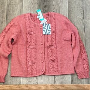 Market & Spruce Pink Knit Cardigan